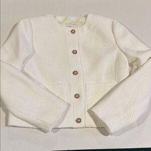 White Lady Jacket with Gold Buttons